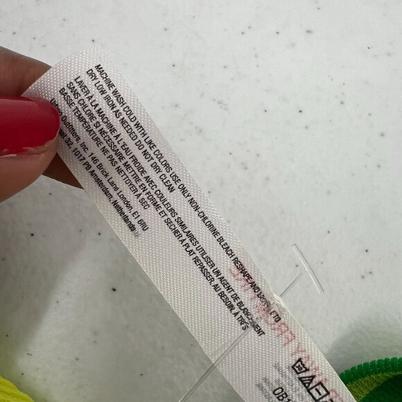 Out From Under Crop Top XS/S Yellow Green Trim Ribbed Notch Neck Seamless Tee - Picture 6 of 9